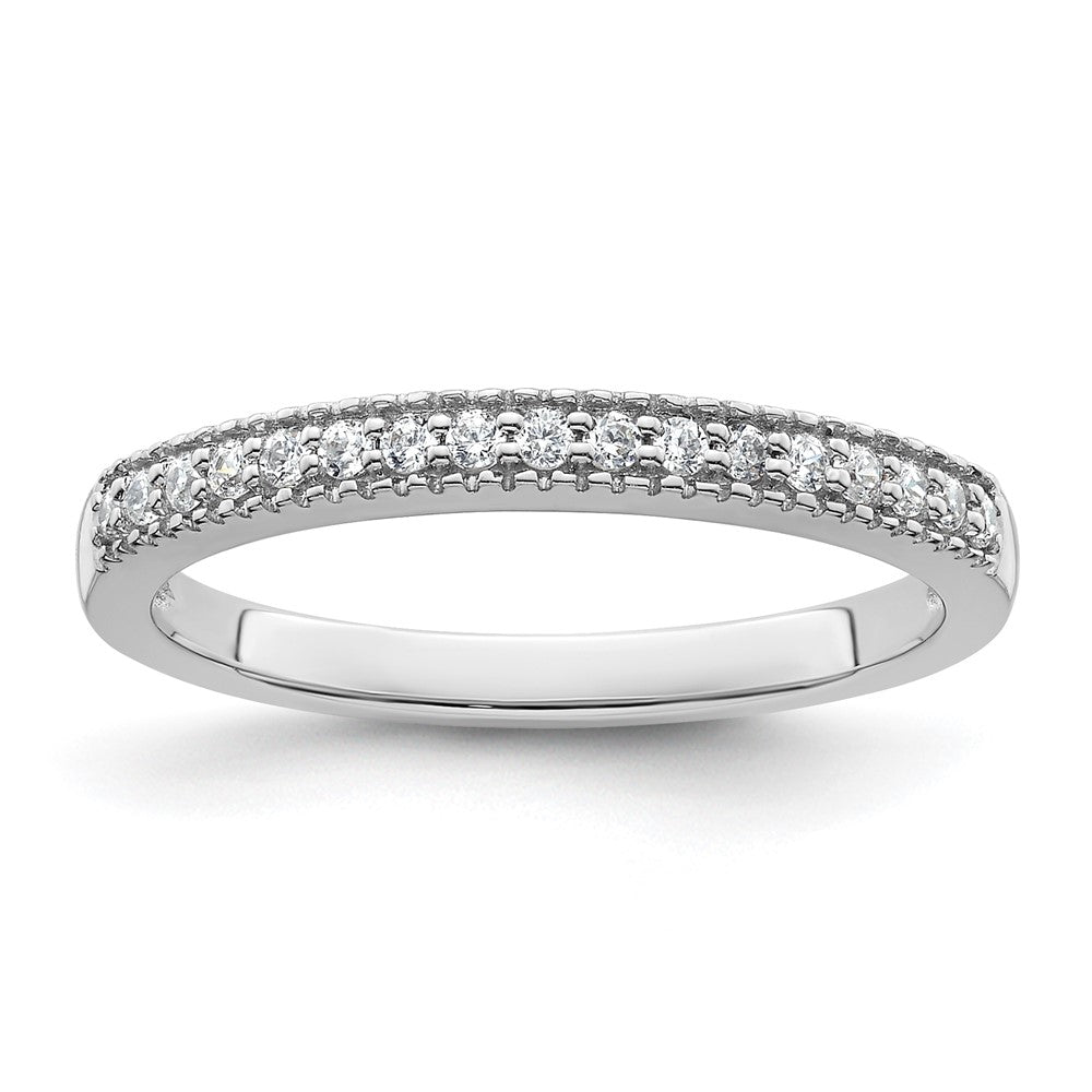 0.17ct. CZ Solid Real 14K White Gold Wedding Wedding Band Ring