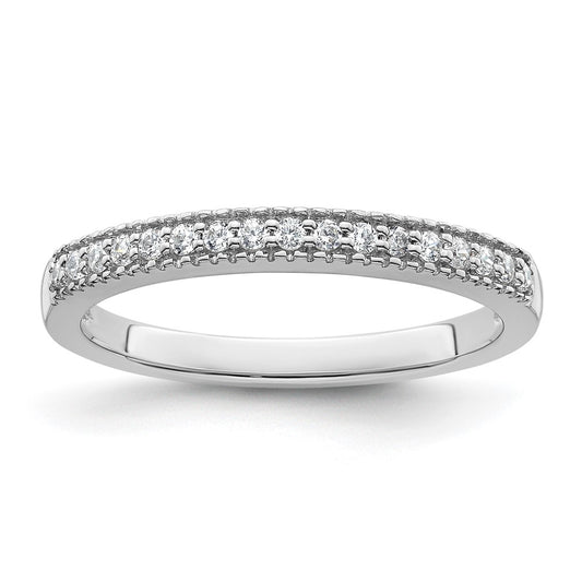 0.17ct. CZ Solid Real 14K White Gold Wedding Wedding Band Ring