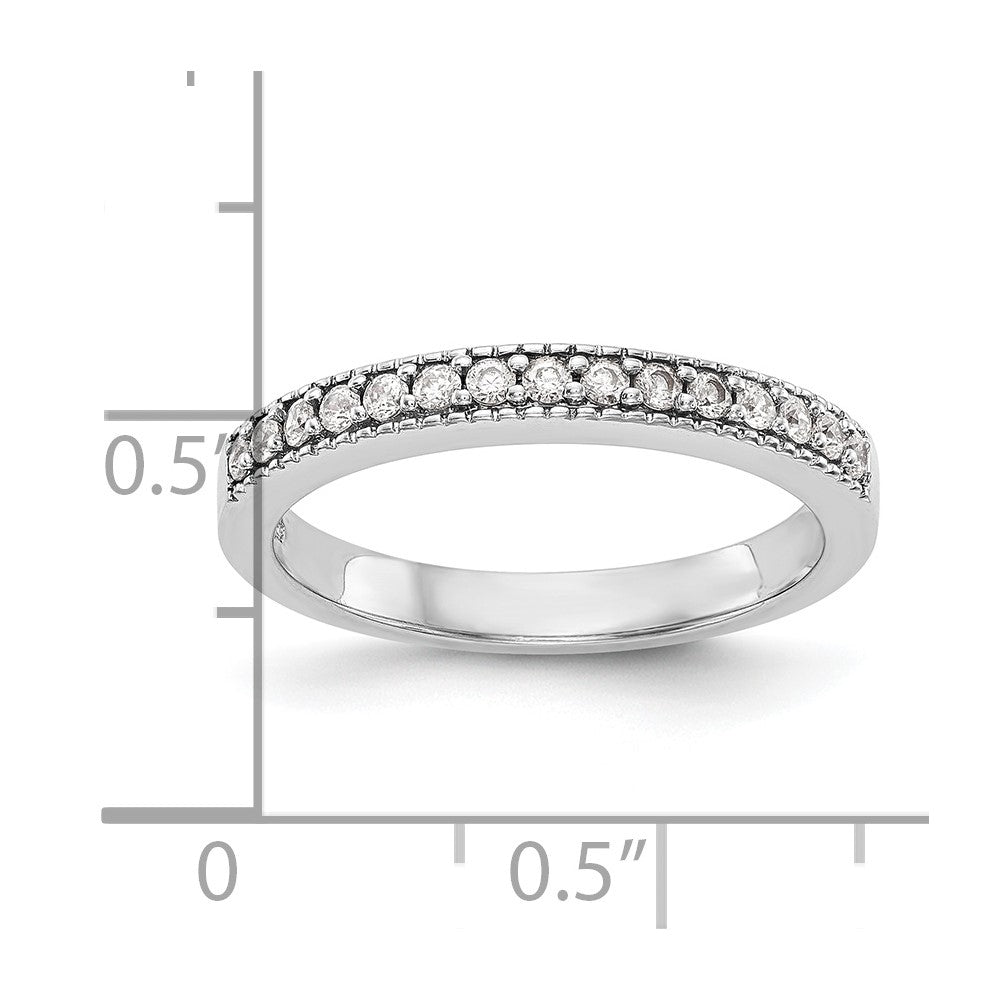 0.23ct. CZ Solid Real 14K White Gold Wedding Wedding Band Ring