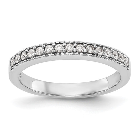 0.23ct. CZ Solid Real 14K White Gold Wedding Wedding Band Ring