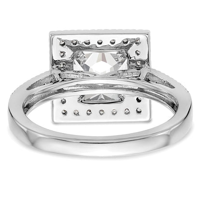 1.00ct. CZ Solid Real 14K White Gold Princess Square Halo Engagement Ring