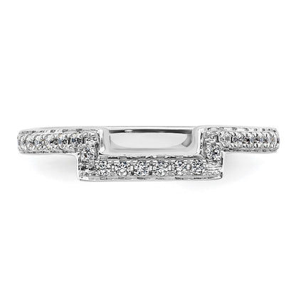 0.18ct. CZ Solid Real 14K White Gold Wedding Wedding Band Ring