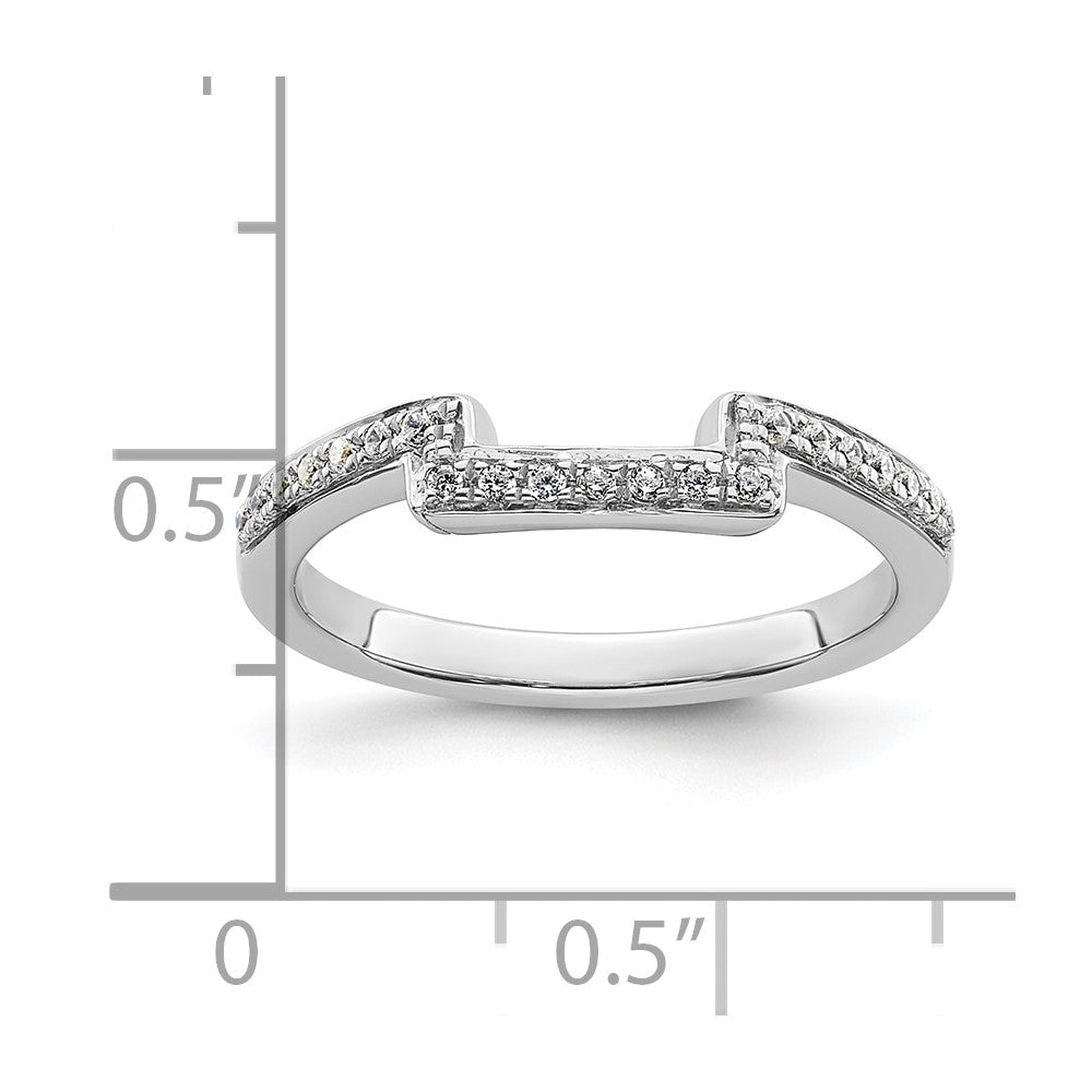 14K White Gold Real Diamond Wedding Band