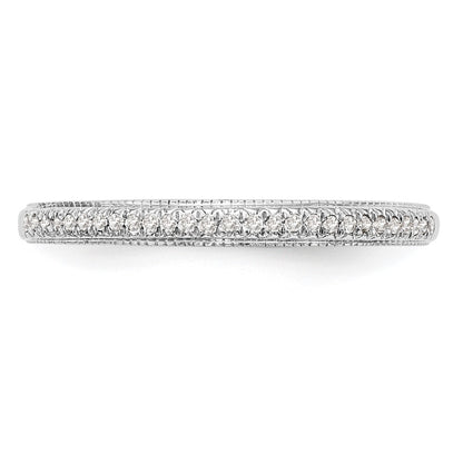 0.08ct. CZ Solid Real 14K White Gold Wedding Wedding Band Ring