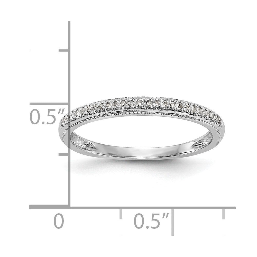 0.08ct. CZ Solid Real 14K White Gold Wedding Wedding Band Ring