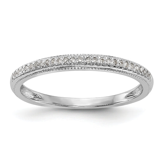 0.08ct. CZ Solid Real 14K White Gold Wedding Wedding Band Ring