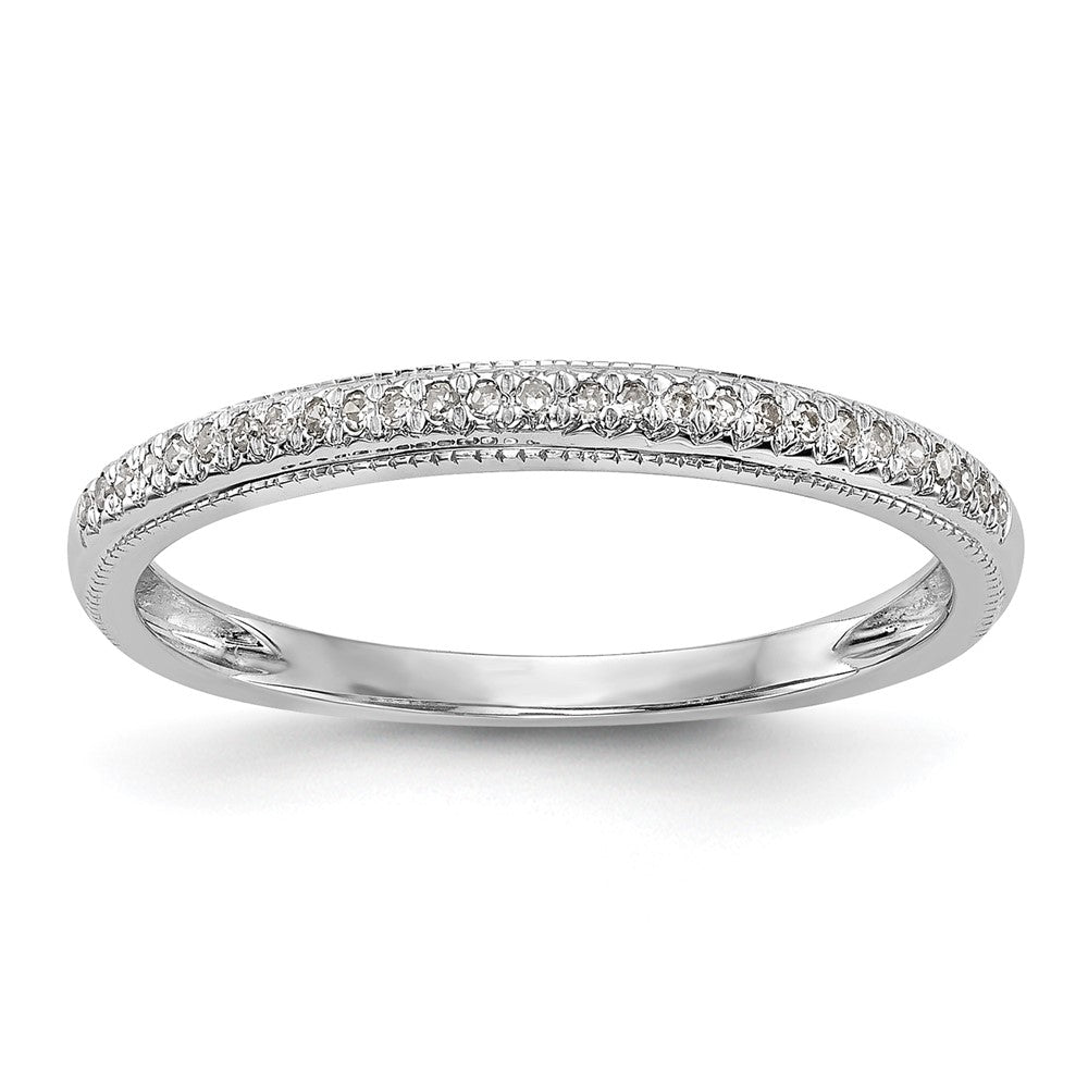 0.08ct. CZ Solid Real 14K White Gold Wedding Wedding Band Ring