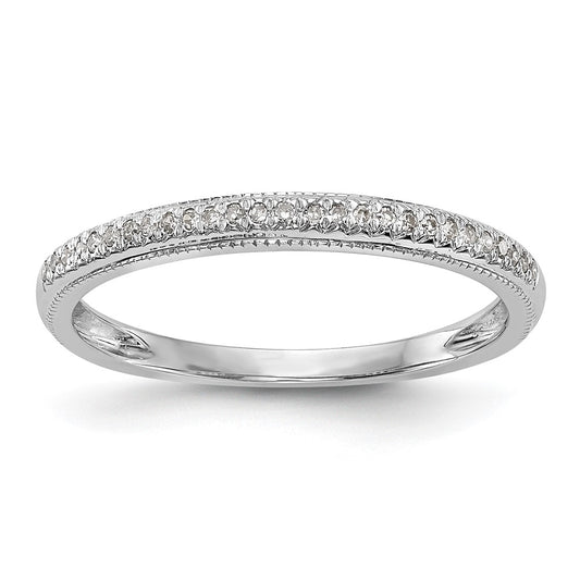 0.08ct. CZ Solid Real 14K White Gold Wedding Wedding Band Ring