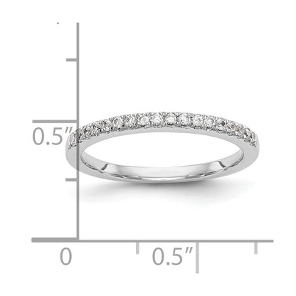 0.11ct. CZ Solid Real 14K White Gold Wedding Wedding Band Ring