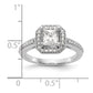 0.75ct. CZ Solid Real 14K White Gold Princess Square Halo Engagement Ring