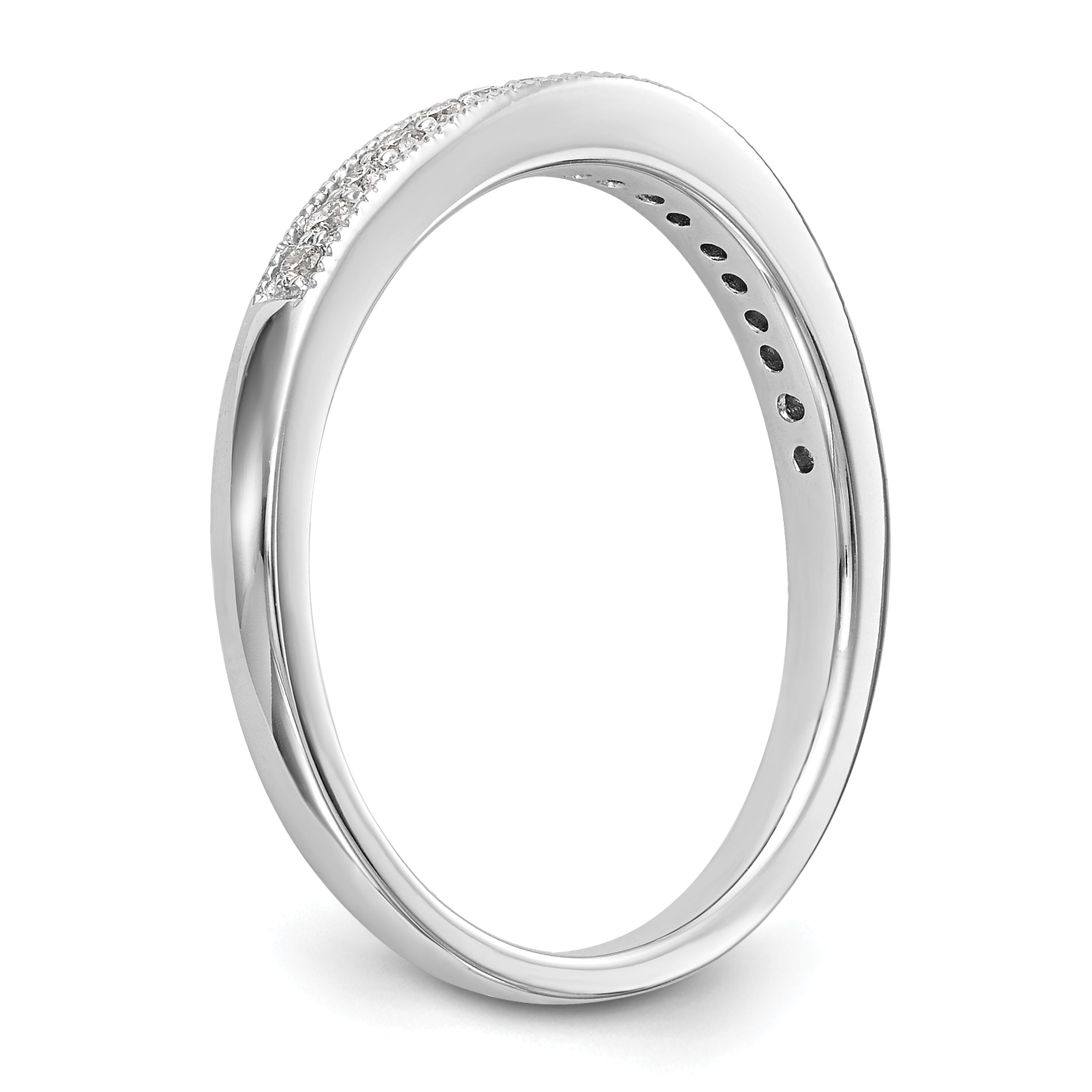 0.16ct. CZ Solid Real 14K White Gold Wedding Wedding Band Ring