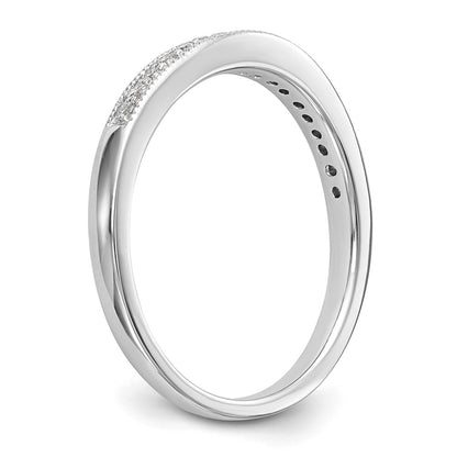 0.16ct. CZ Solid Real 14K White Gold Wedding Wedding Band Ring