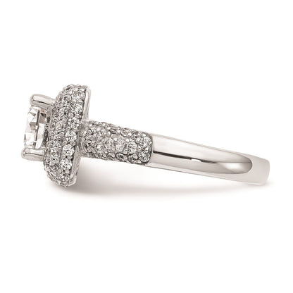 1.00ct. CZ Solid Real 14K White Gold Princess Cushion Halo Engagement Ring