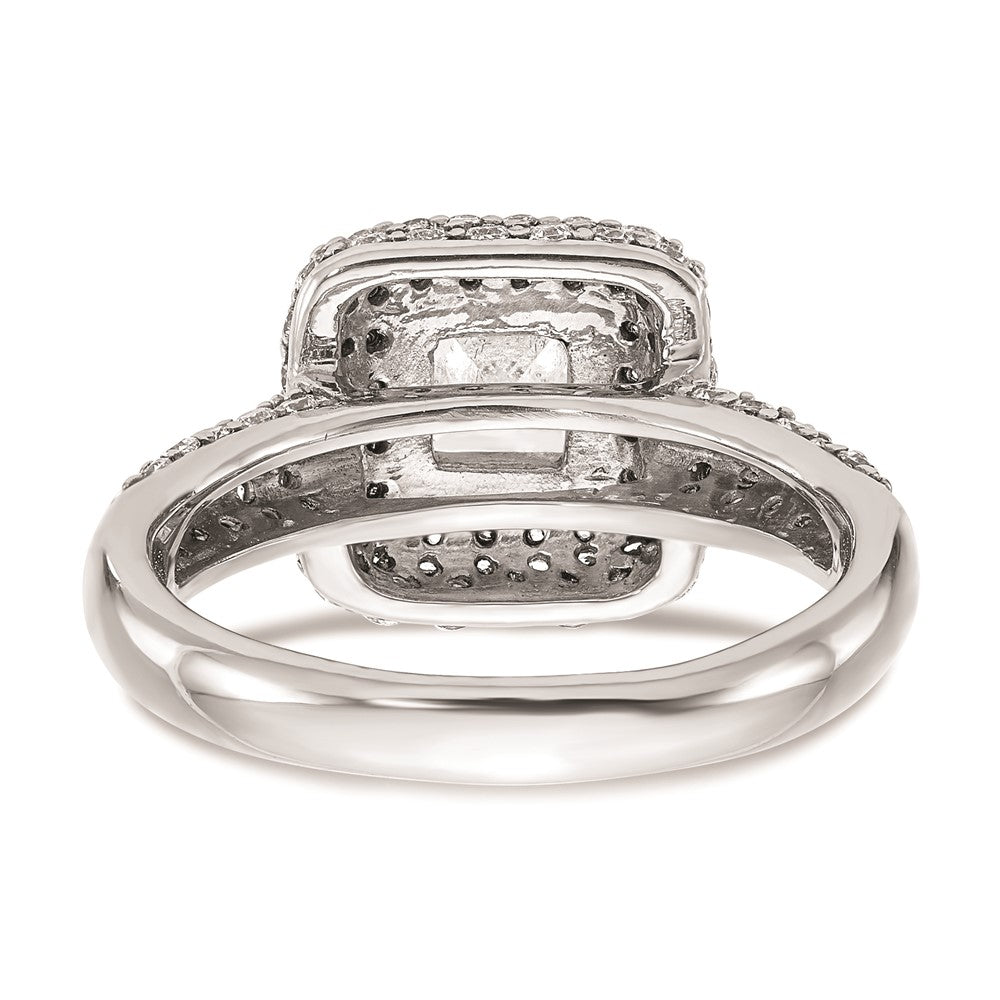 1.00ct. CZ Solid Real 14K White Gold Princess Cushion Halo Engagement Ring