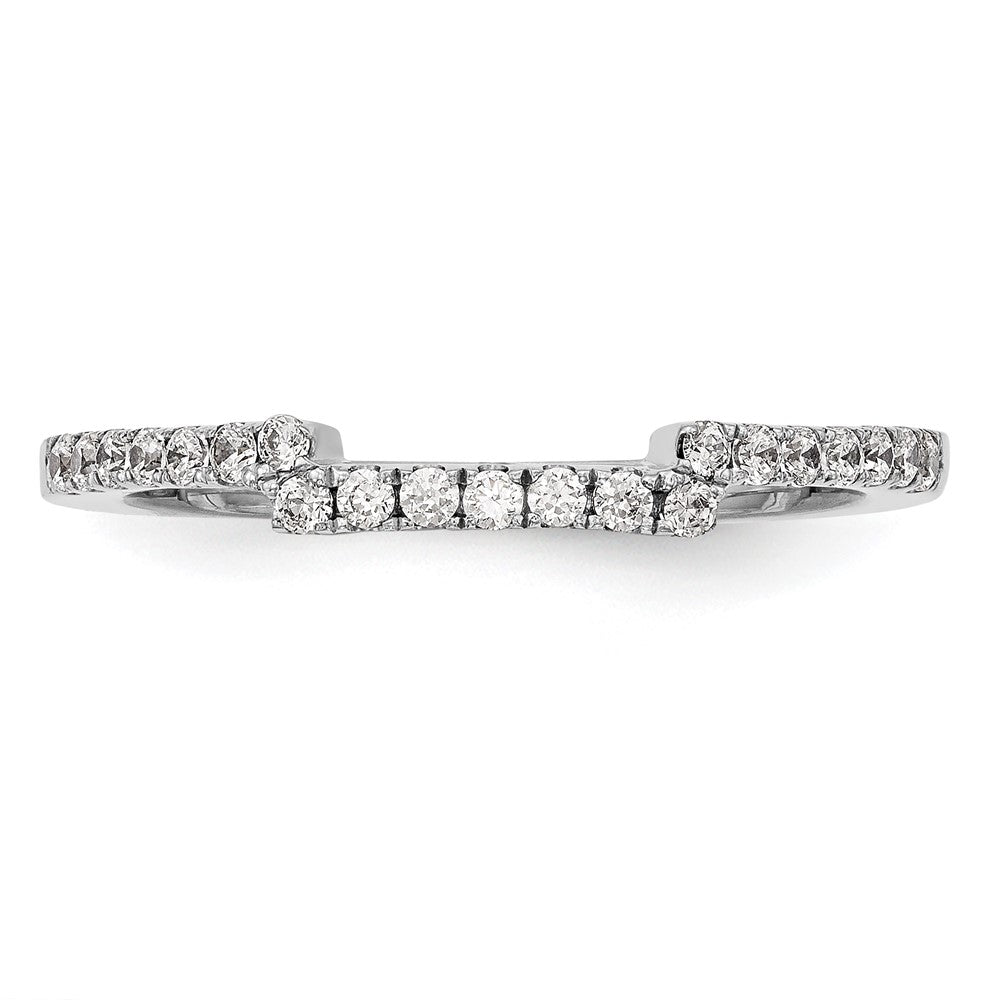 0.21ct. CZ Solid Real 14K White Gold Wedding Wedding Band Ring