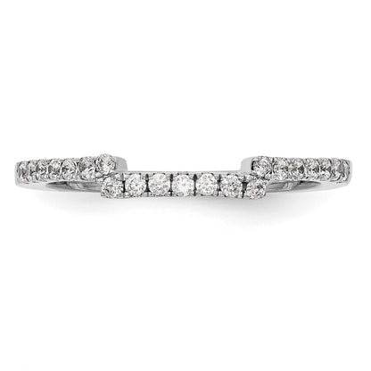 0.21ct. CZ Solid Real 14K White Gold Wedding Wedding Band Ring