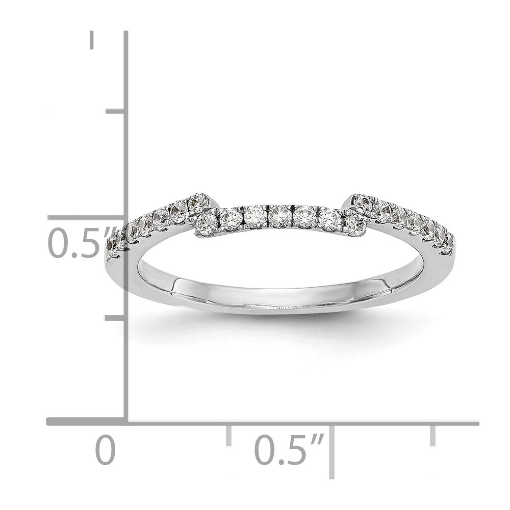 0.21ct. CZ Solid Real 14K White Gold Wedding Wedding Band Ring