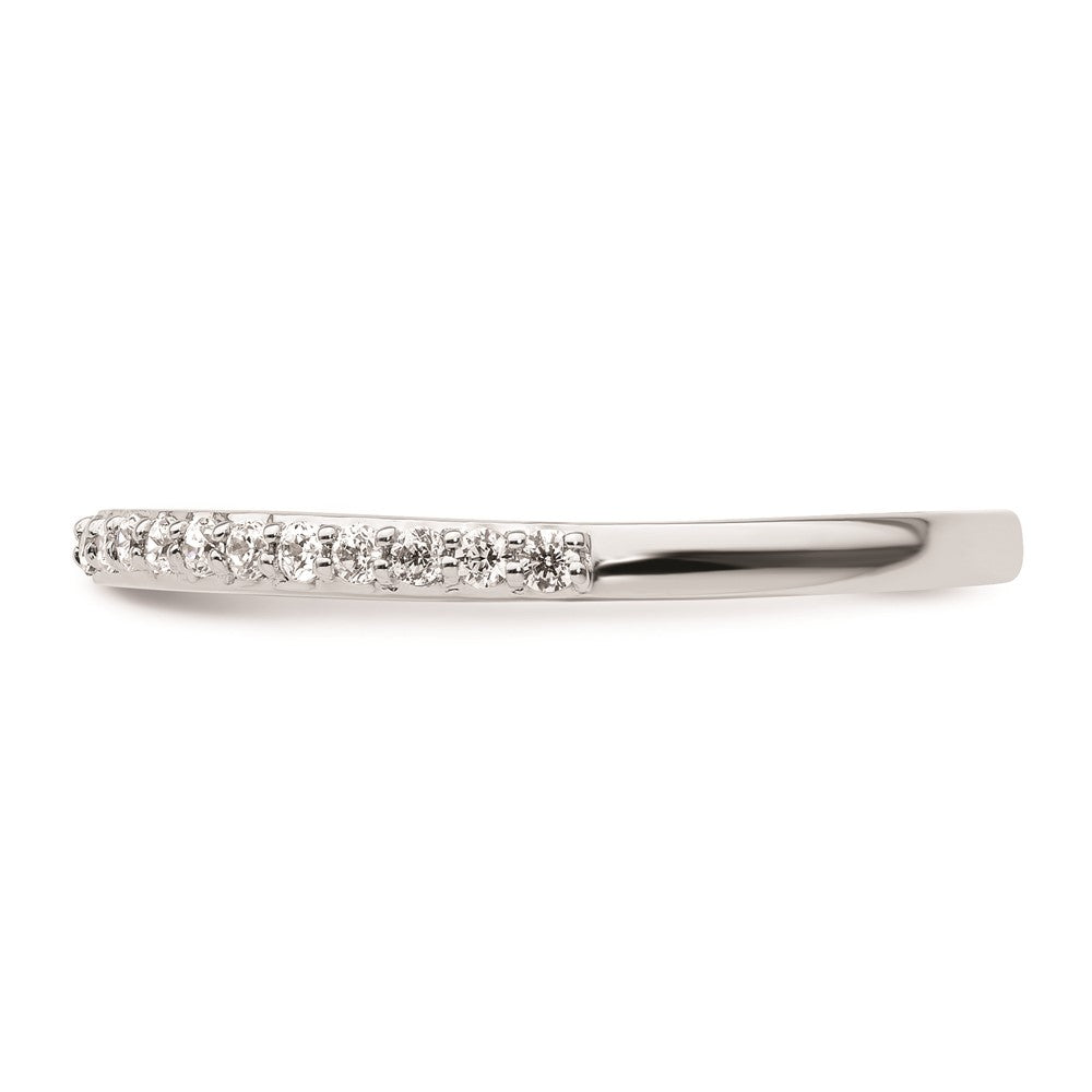 0.21ct. CZ Solid Real 14K White Gold Wedding Wedding Band Ring