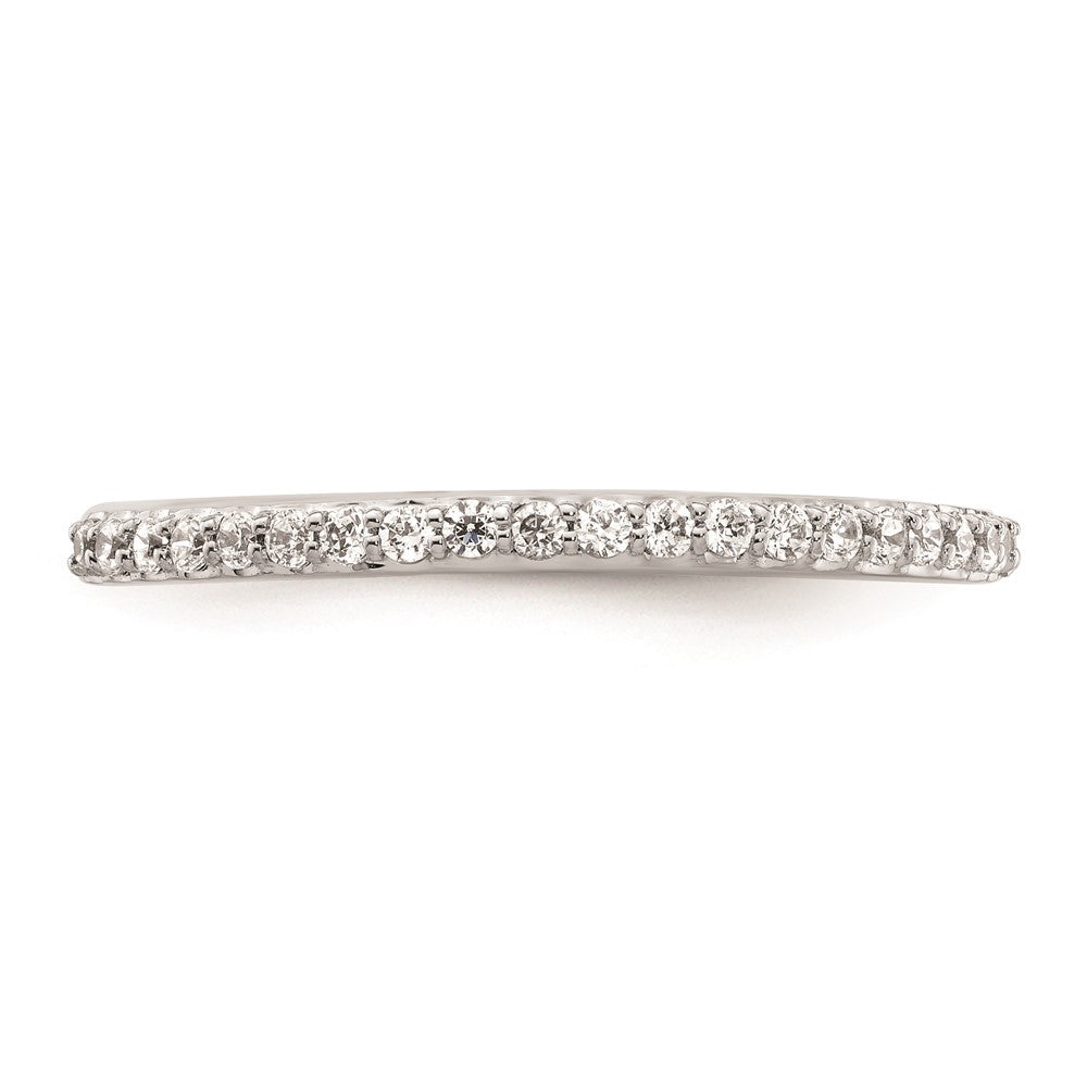0.21ct. CZ Solid Real 14K White Gold Wedding Wedding Band Ring