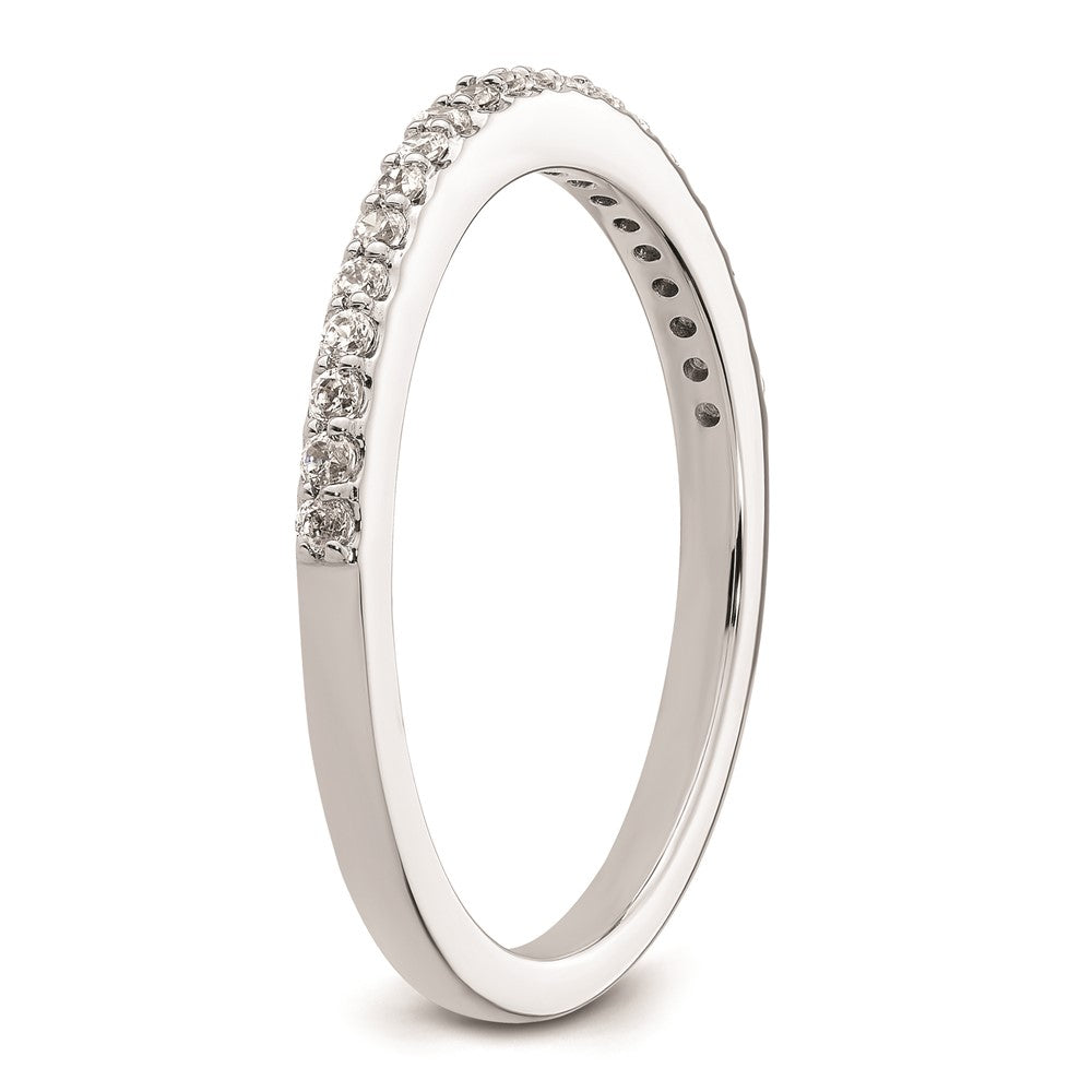 0.21ct. CZ Solid Real 14K White Gold Wedding Wedding Band Ring
