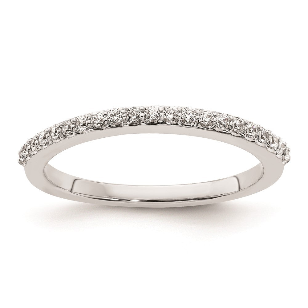 0.21ct. CZ Solid Real 14K White Gold Wedding Wedding Band Ring