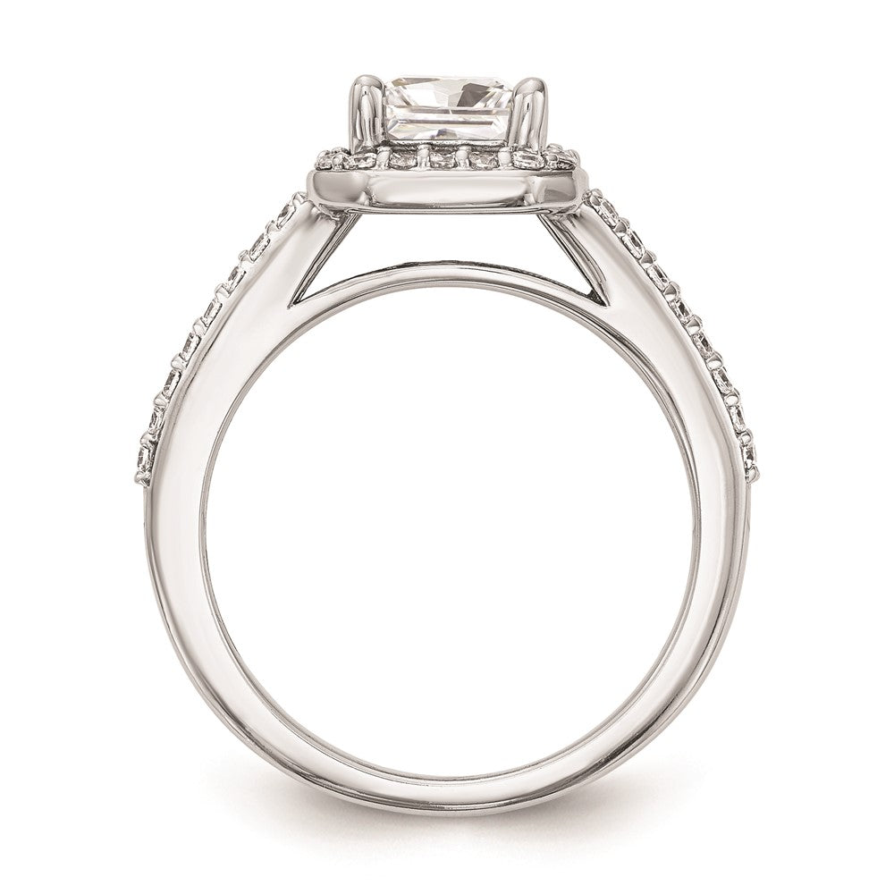 1.00ct. CZ Solid Real 14K White Gold Princess Cushion Halo Engagement Ring