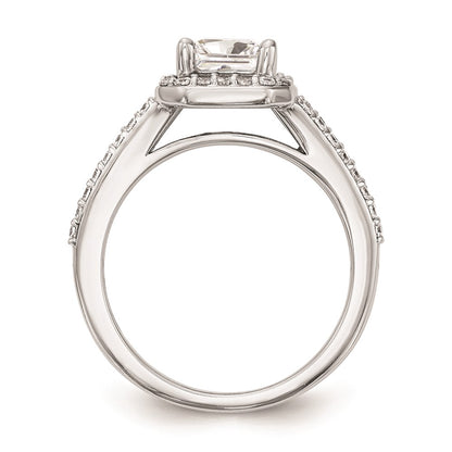 1.00ct. CZ Solid Real 14K White Gold Princess Cushion Halo Engagement Ring