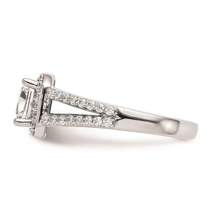 1.00ct. CZ Solid Real 14K White Gold Princess Cushion Halo Engagement Ring