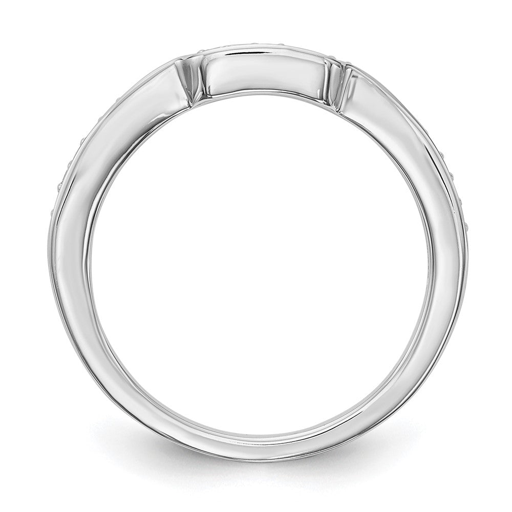 0.15ct. CZ Solid Real 14K White Gold Wedding Wedding Band Ring