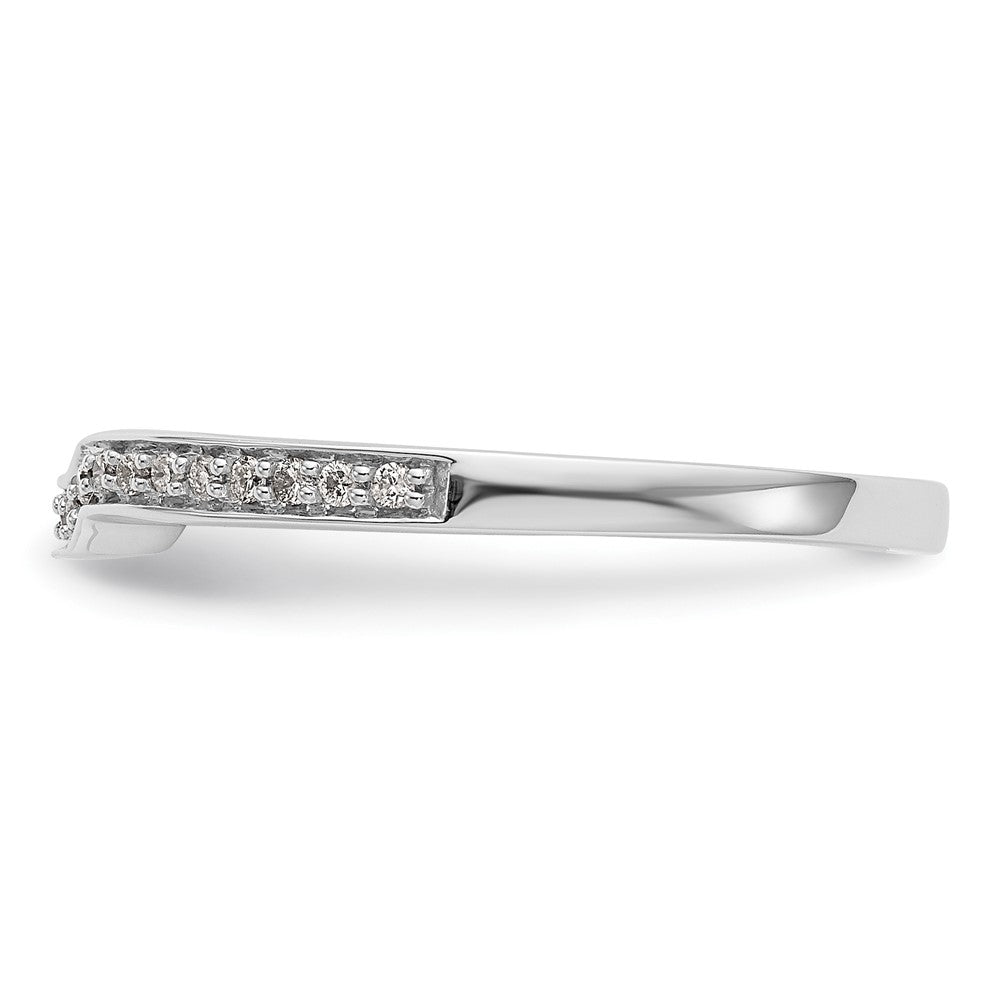 0.15ct. CZ Solid Real 14K White Gold Wedding Wedding Band Ring