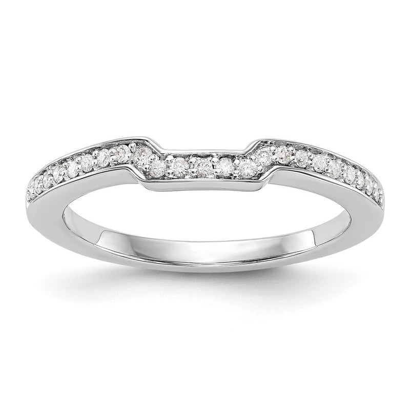 14K White Gold Real Diamond Wedding Band