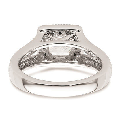 0.75ct. CZ Solid Real 14K White Gold Princess Cushion Halo Engagement Ring