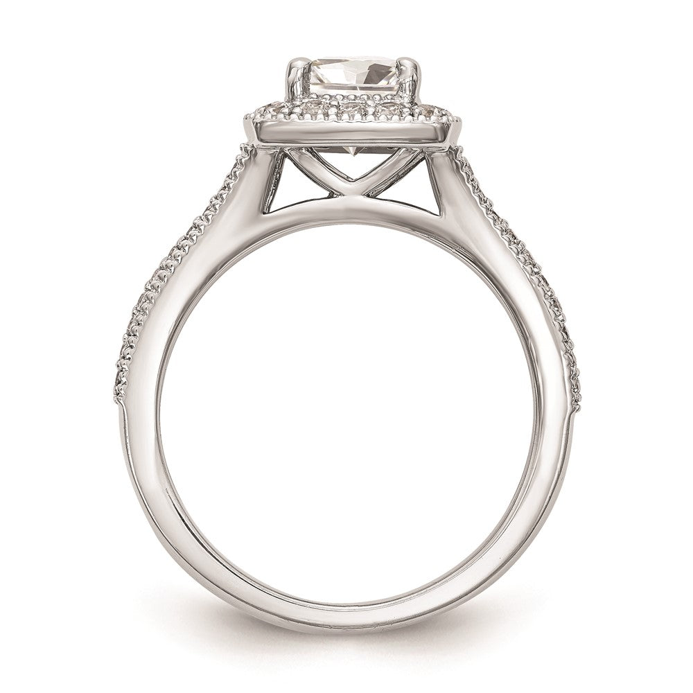 1.00ct. CZ Solid Real 14K White Gold Princess Cushion Halo Engagement Ring