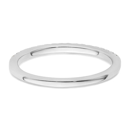 0.19ct. CZ Solid Real 14K White Gold Wedding Wedding Band Ring