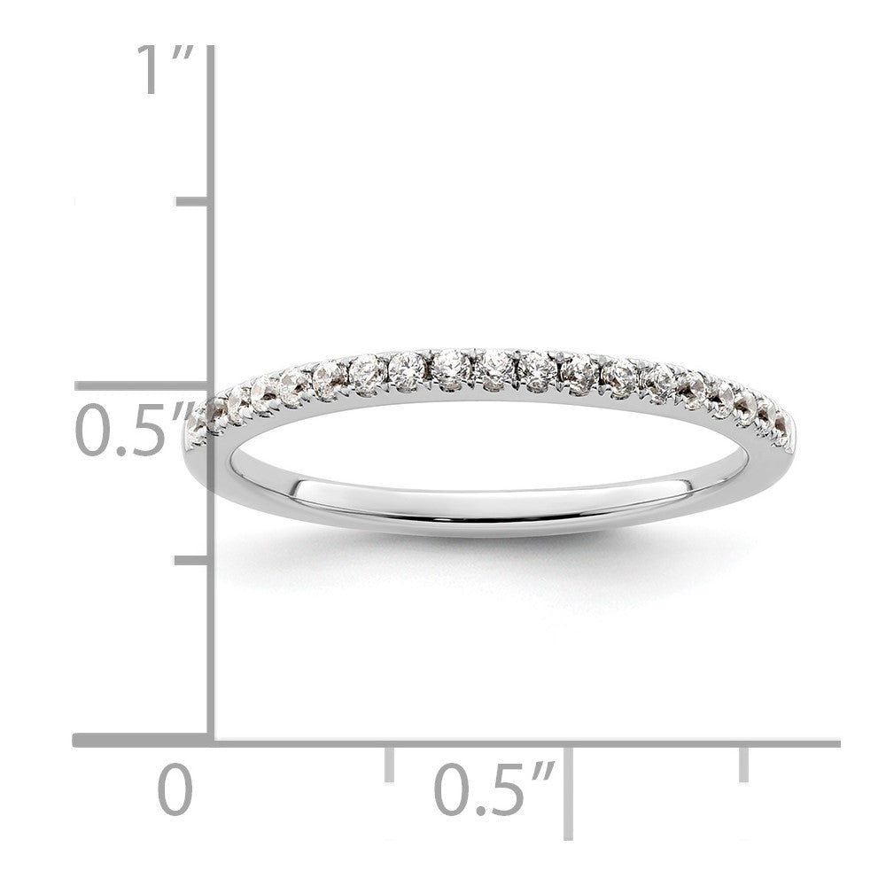 0.19ct. CZ Solid Real 14K White Gold Wedding Wedding Band Ring