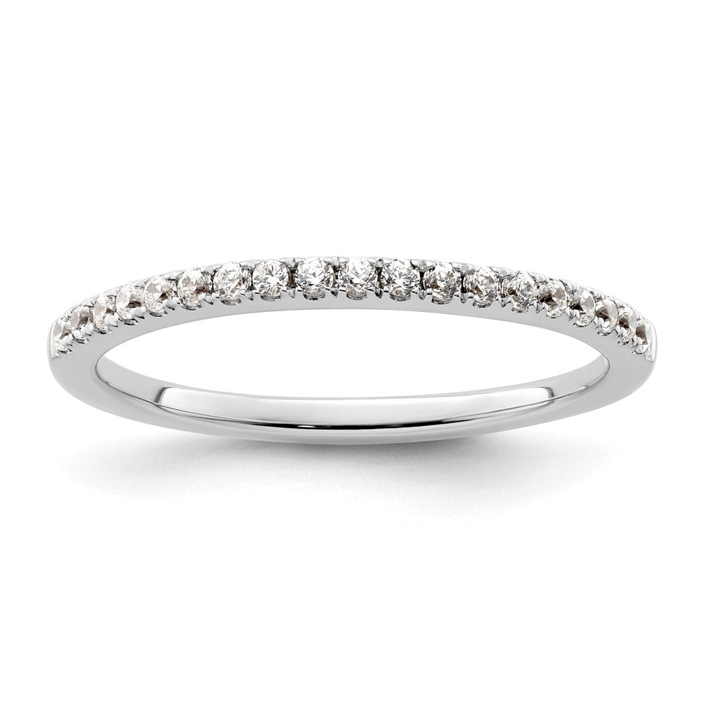 0.19ct. CZ Solid Real 14K White Gold Wedding Wedding Band Ring