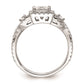 0.75ct. CZ Solid Real 14K White Gold Princess Cushion Halo Engagement Ring