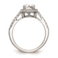 1.00ct. CZ Solid Real 14K White Gold Cushion Halo Engagement Ring