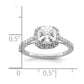 1.25ct. CZ Solid Real 14K White Gold Cushion Halo Engagement Ring