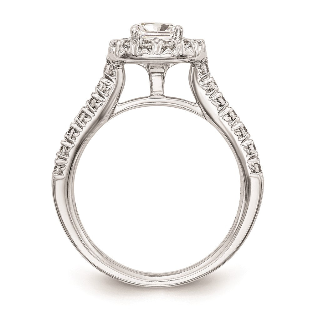 0.50ct. CZ Solid Real 14K White Gold Cushion Halo Engagement Ring