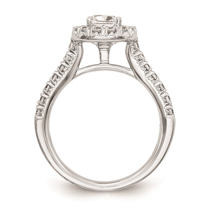 0.50ct. CZ Solid Real 14K White Gold Cushion Halo Engagement Ring