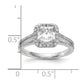 0.75ct. CZ Solid Real 14K White Gold Cushion Cushion Halo Engagement Ring