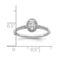 0.25ct. CZ Solid Real 14K White Gold Oval Oval Halo Engagement Ring