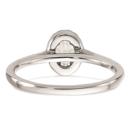 0.50ct. CZ Solid Real 14K White Gold Oval Oval Halo Engagement Ring