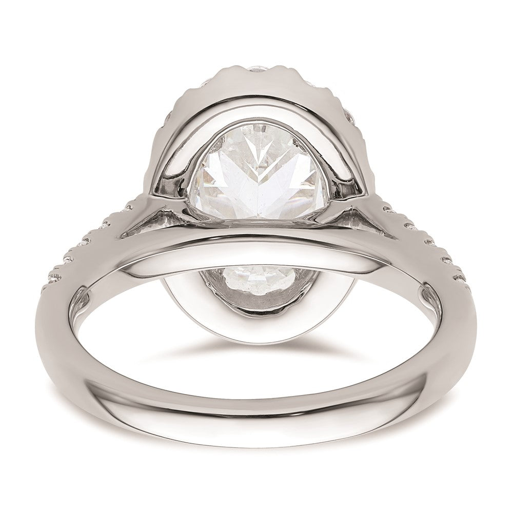 2.00ct. CZ Solid Real 14K White Gold Oval Oval Halo Engagement Ring