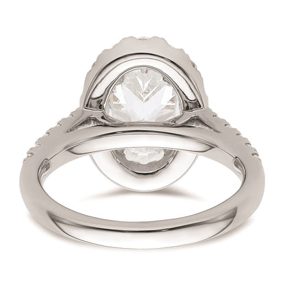 2.00ct. CZ Solid Real 14K White Gold Oval Oval Halo Engagement Ring
