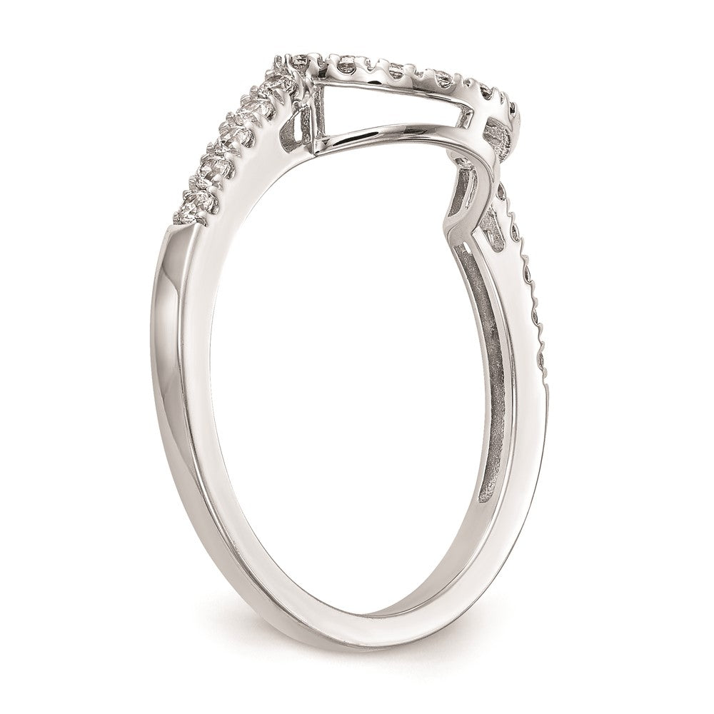 0.21ct. CZ Solid Real 14K White Gold Wedding Wedding Band Ring