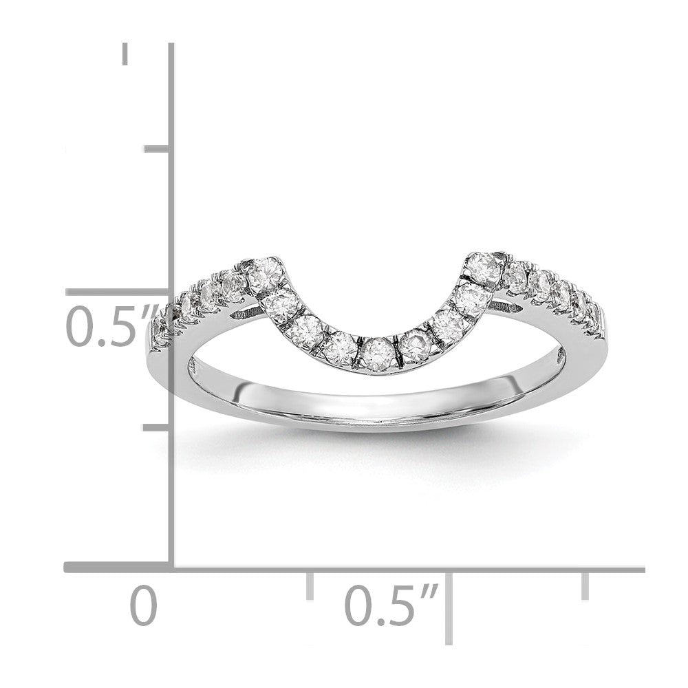 0.21ct. CZ Solid Real 14K White Gold Wedding Wedding Band Ring