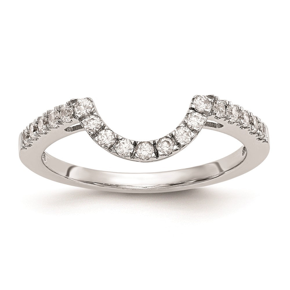 0.21ct. CZ Solid Real 14K White Gold Wedding Wedding Band Ring
