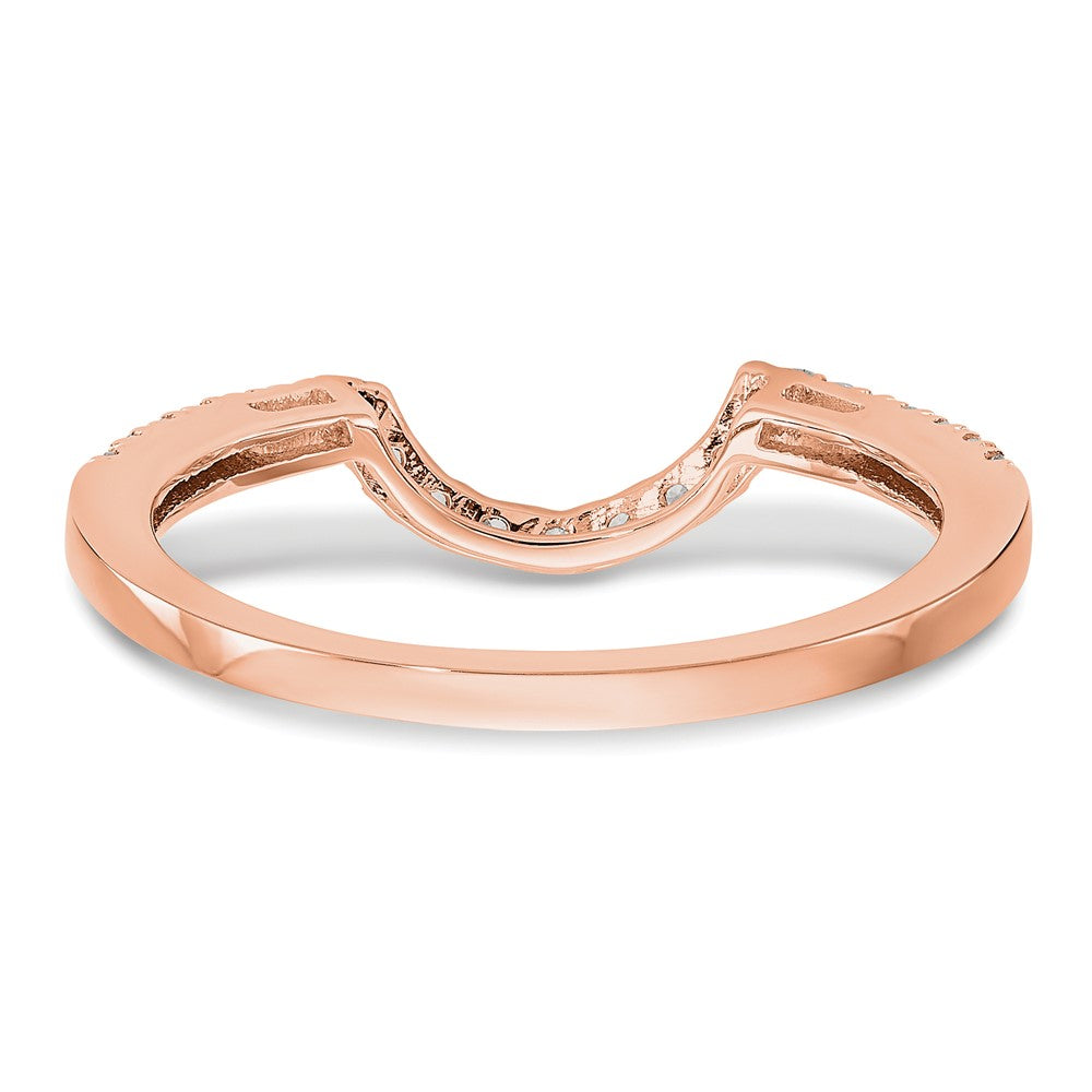 0.29ct. CZ Solid Real 14K Rose Gold Wedding Wedding Band Ring